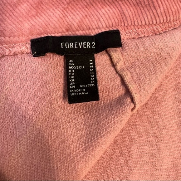 Forever 21 bottom corduroy pink mini skirt with front half way zíper. Size M - Picture 8 of 9